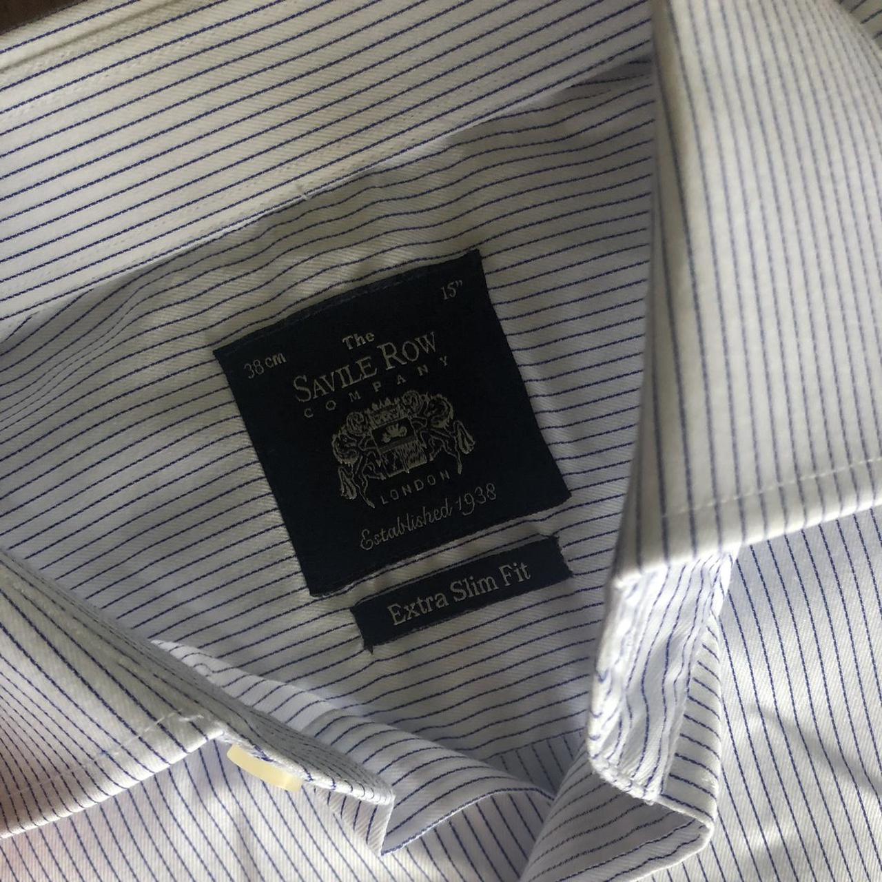 The Savile Row Company London men’s blue and white... - Depop