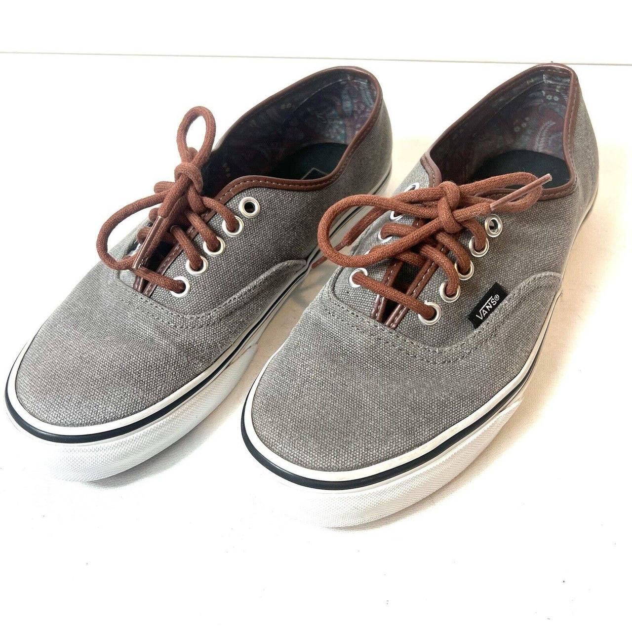 Grey vans outlet with leather laces