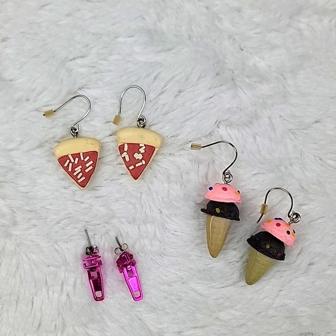 Novelty Earrings... Ice cream cones, pizza and... - Depop