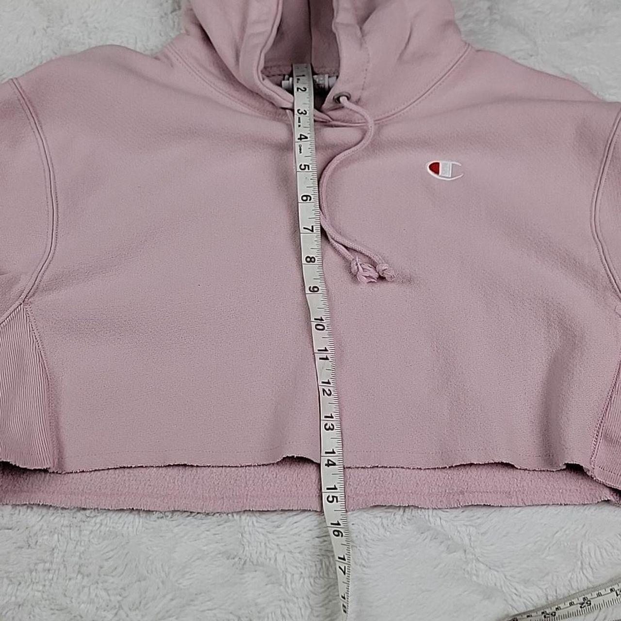 Champion cropped best sale hoodie pink