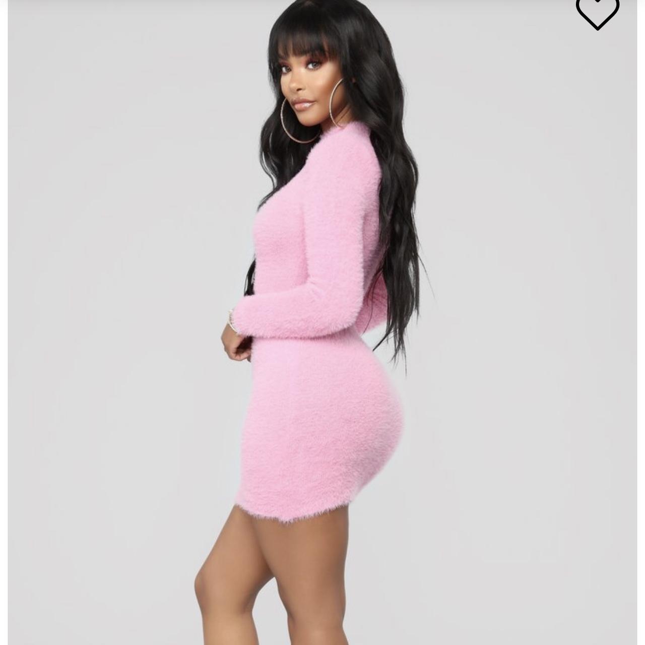 fashionnova pink fur dress so comfortable Depop