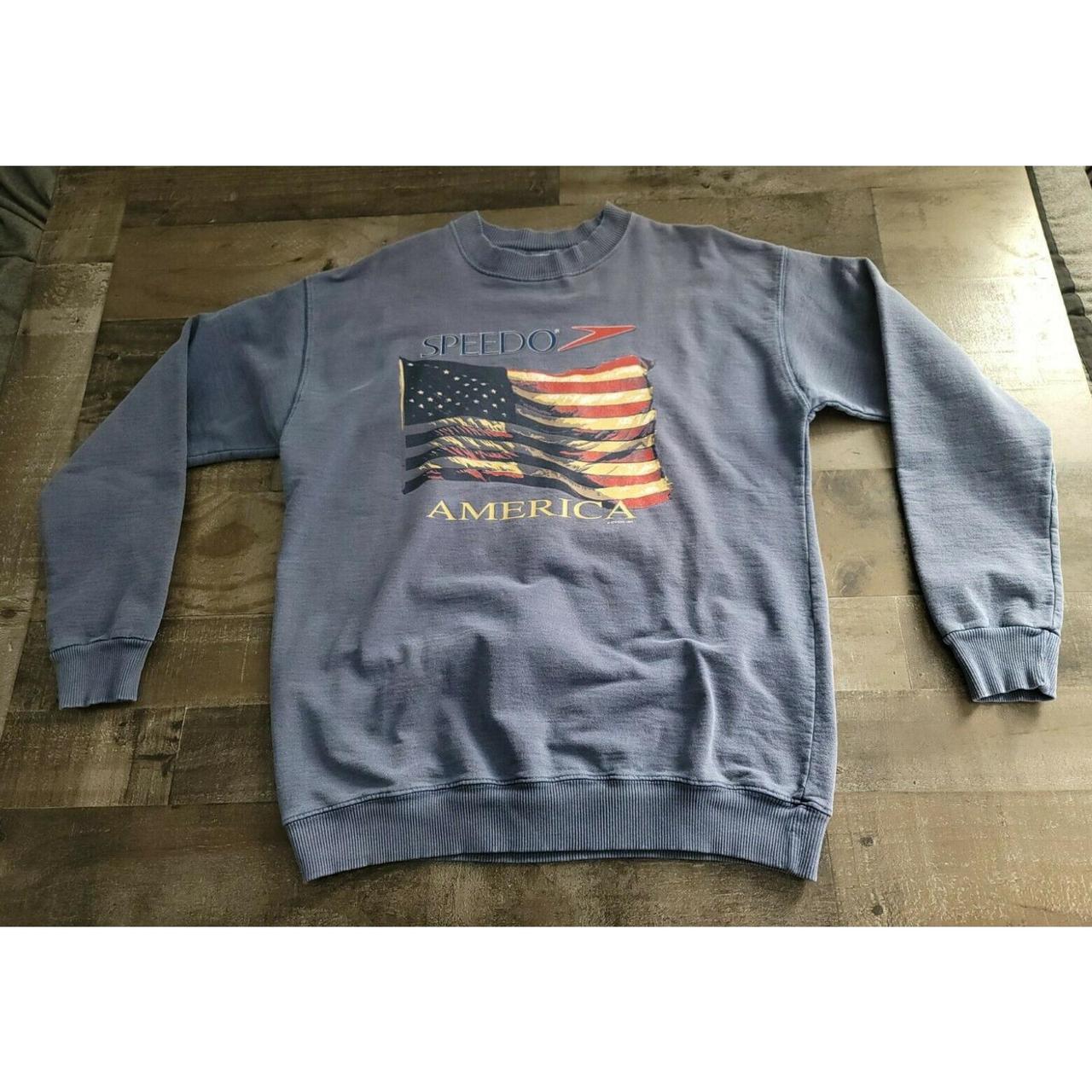 VTG 1995 Men's Speedo America Flag Pullover... - Depop