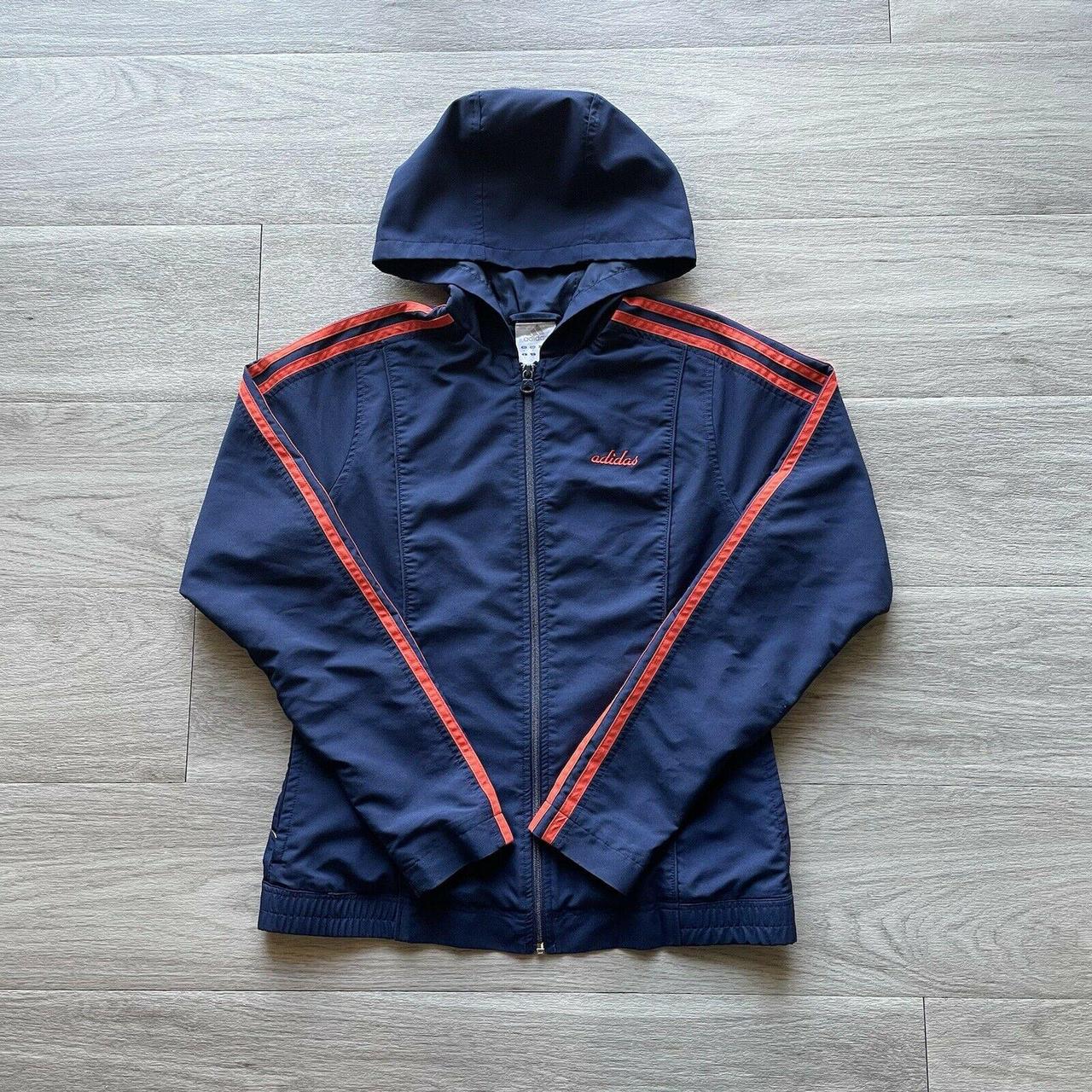 adidas blue and orange windbreaker