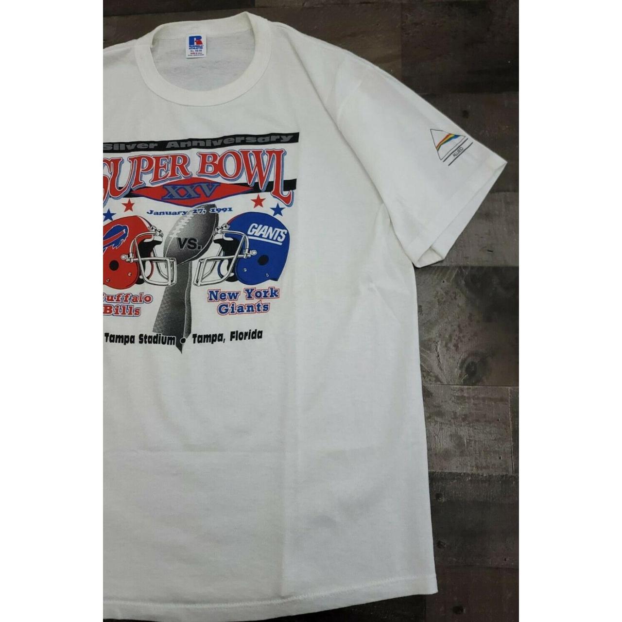 Vtg 1991 Super Bowl XXV Buffalo Bills New York Giants T-Shirt