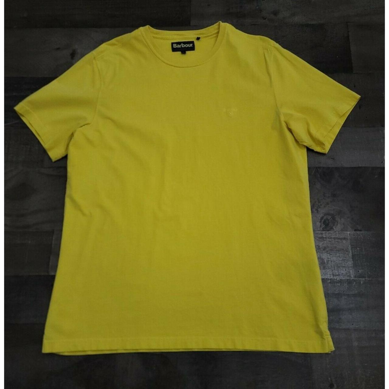 Barbour Men's Yellow T-shirt | Depop