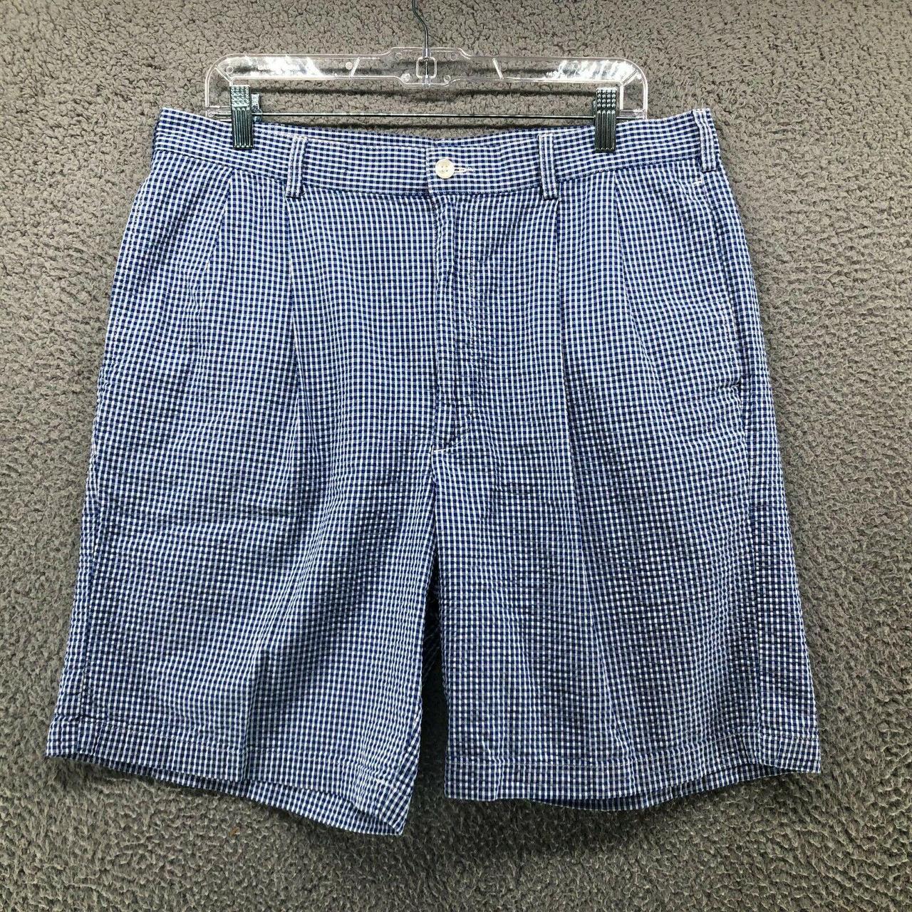 Jos A Bank Stay Cool Men Shorts Size 36 Blue Gingham... - Depop