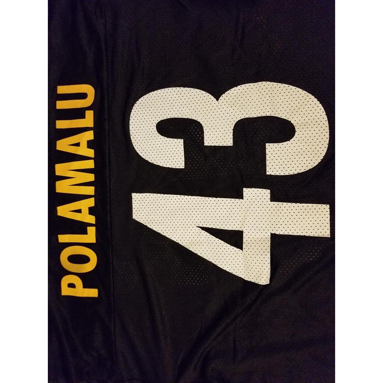 Mens Reebok NFL Troy Polamalu Jersey L Large Black Pittsburgh Steelers