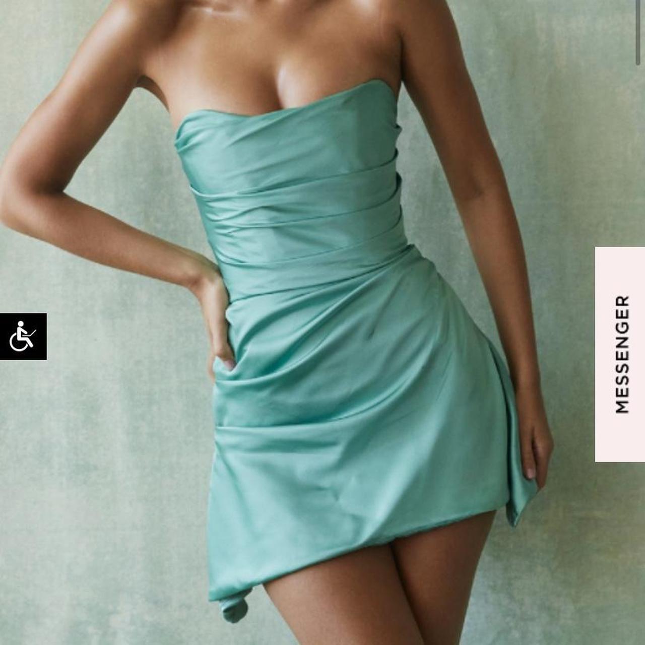 🦋 House of CB Jasmine Jade Draped Strapless Corset... Depop