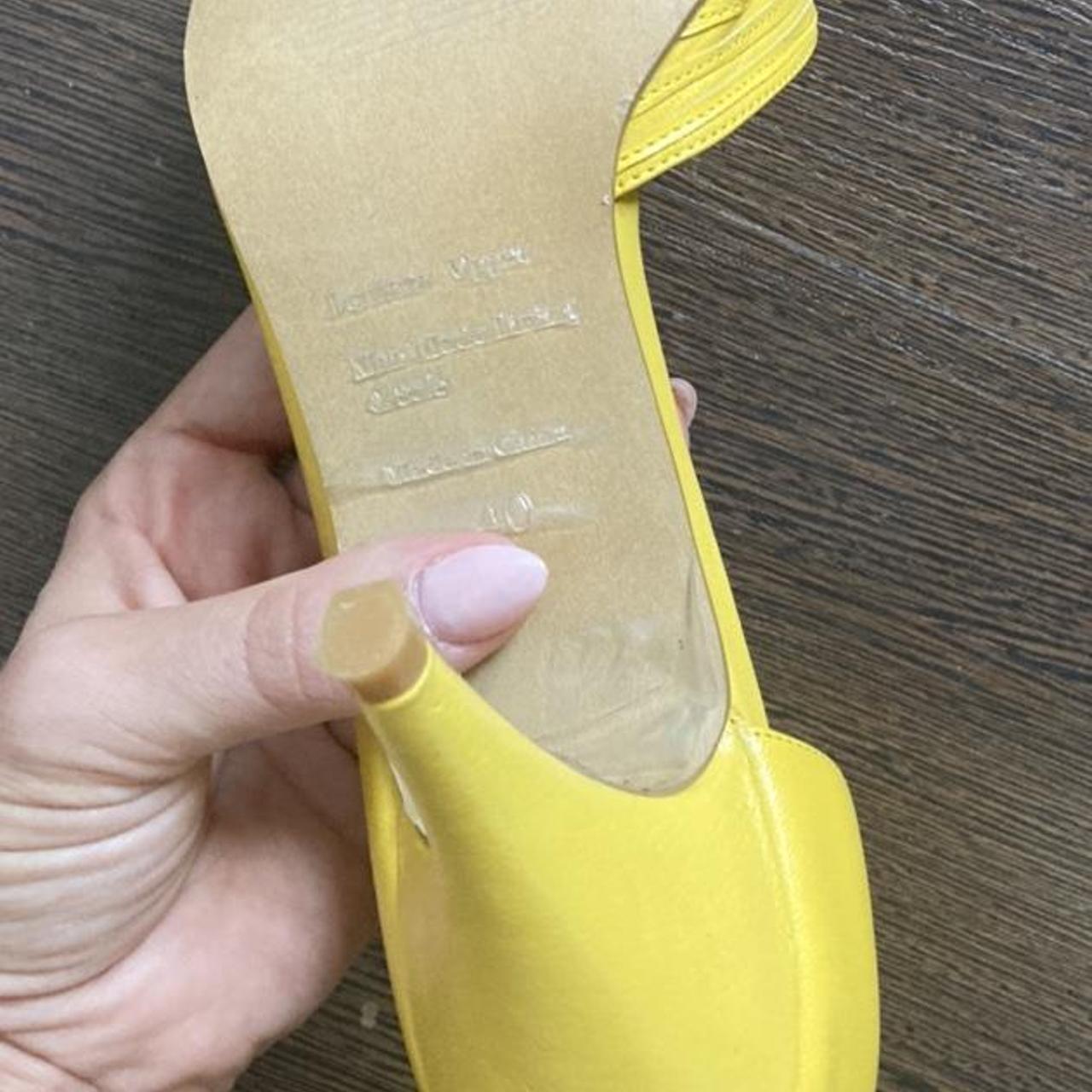 🍋 Lemon Yellow Heels yellow leather Nude... Depop