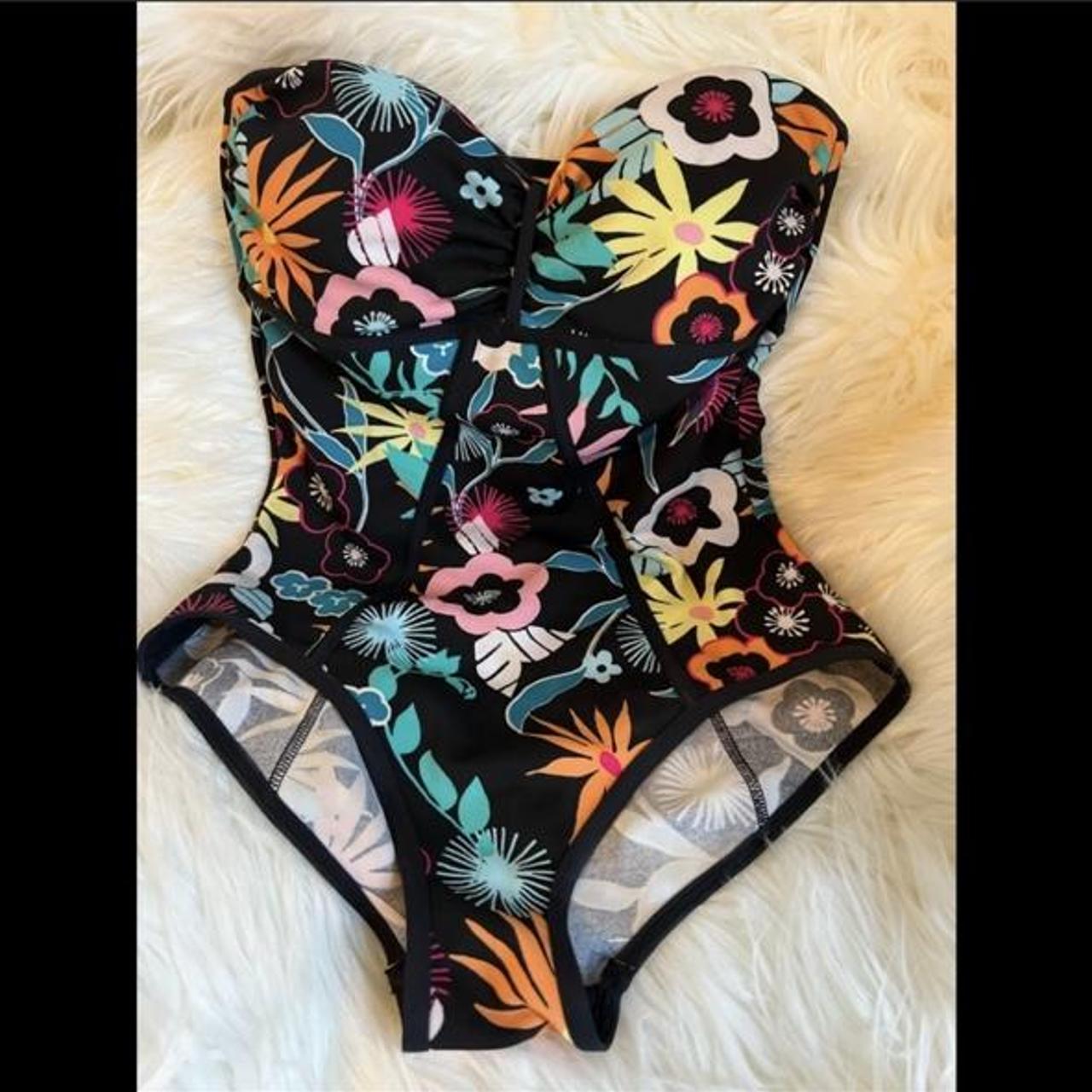 Coco Rave Retro Strapless One Piece Swimsuit Please Depop