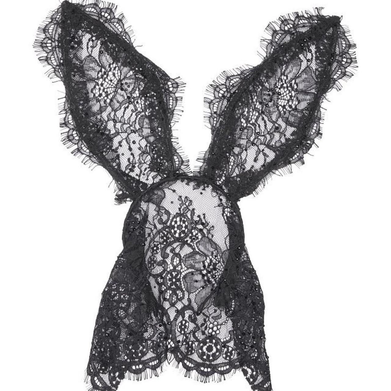 Victoria's Secret Rabbit Ear Headband NWT Black... Depop