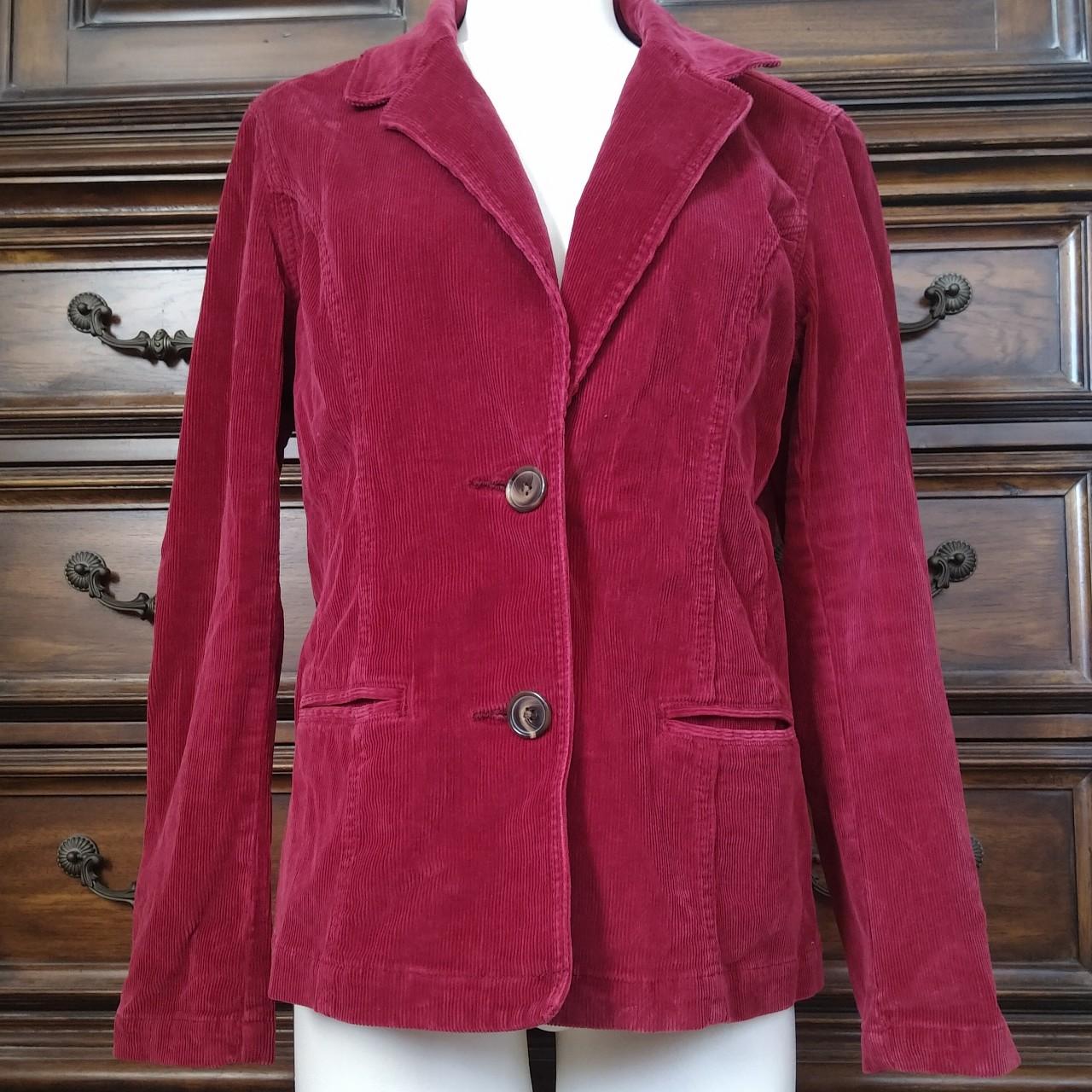 Cute blazer style maroon corduroy jacket. Faded