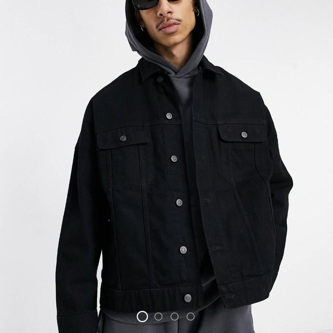 ASOS Design Black Denim Jacket Medium... Depop