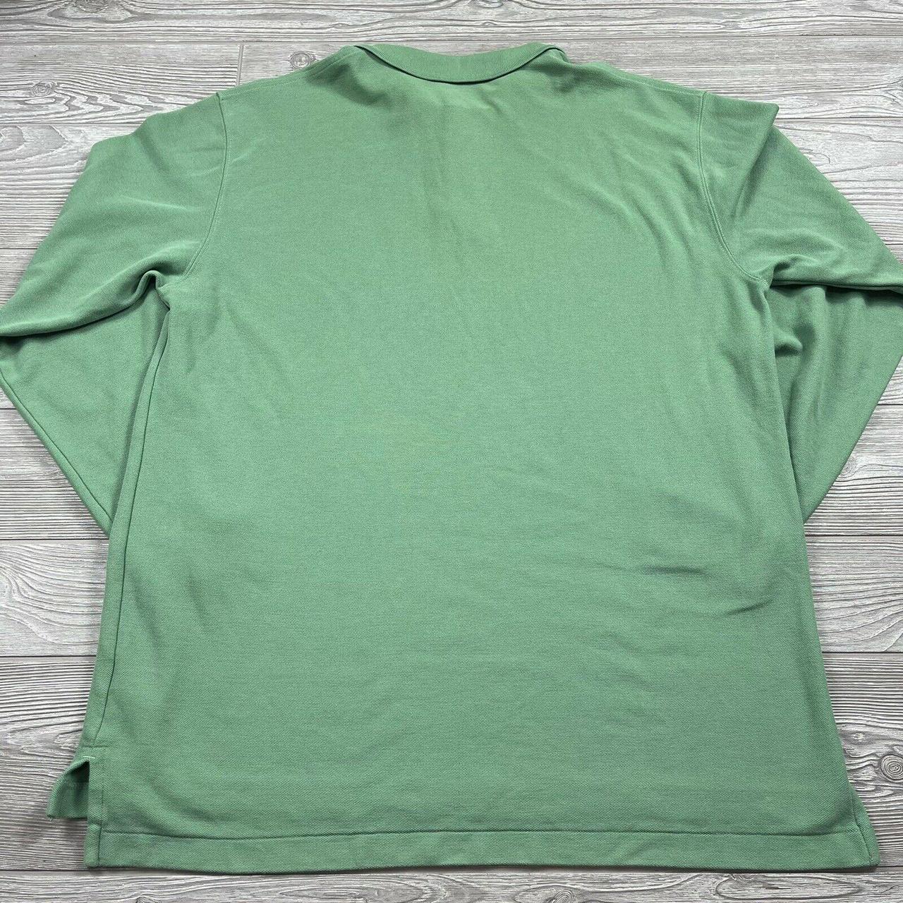 LL Bean Rugby Shirt Mens Large Green Long Sleeve... - Depop