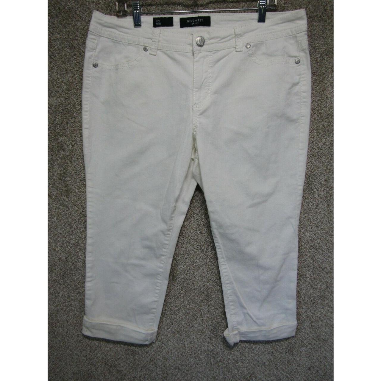 white denim capris