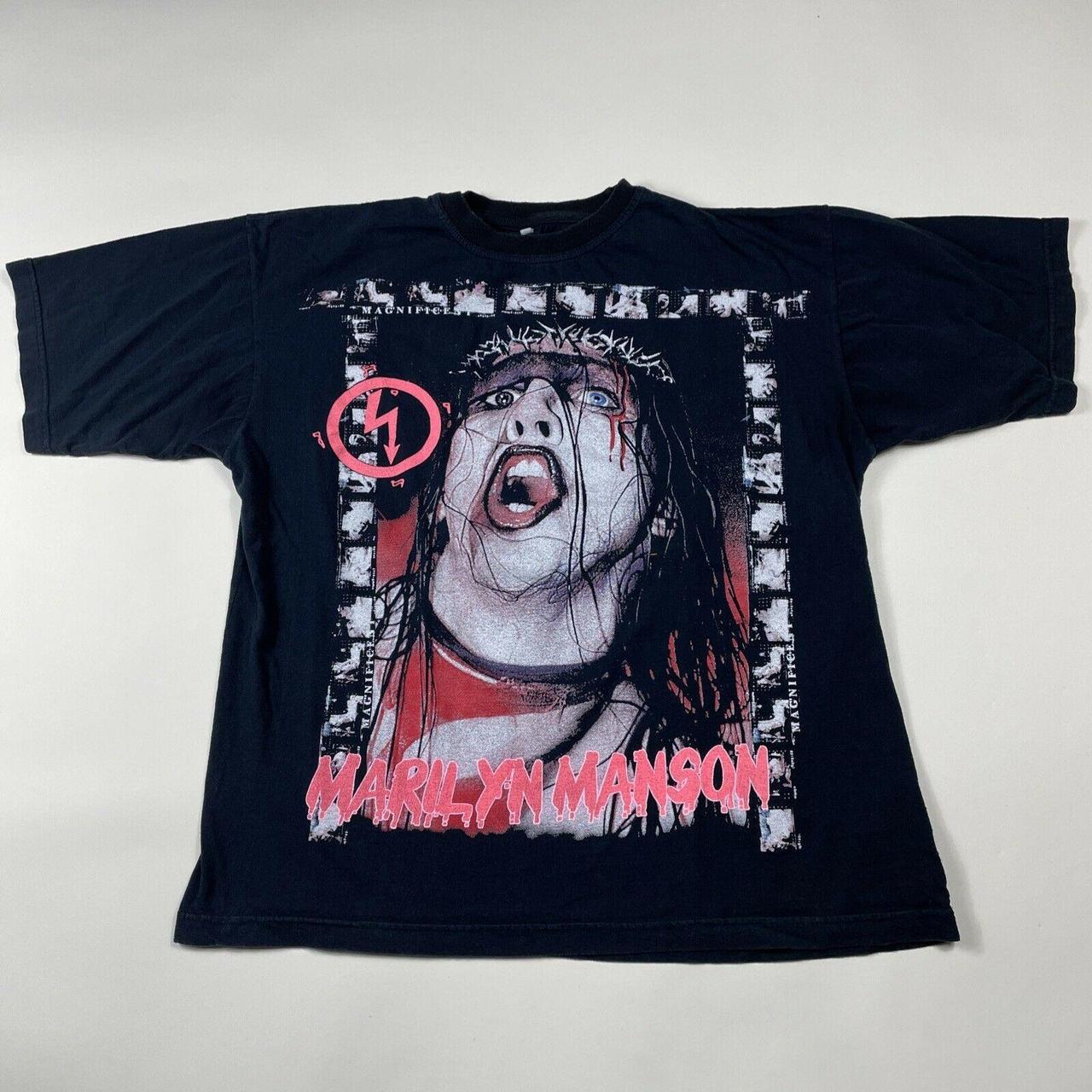 Vintage Marilyn Manson Shirt Black XL 90s Is up... - Depop