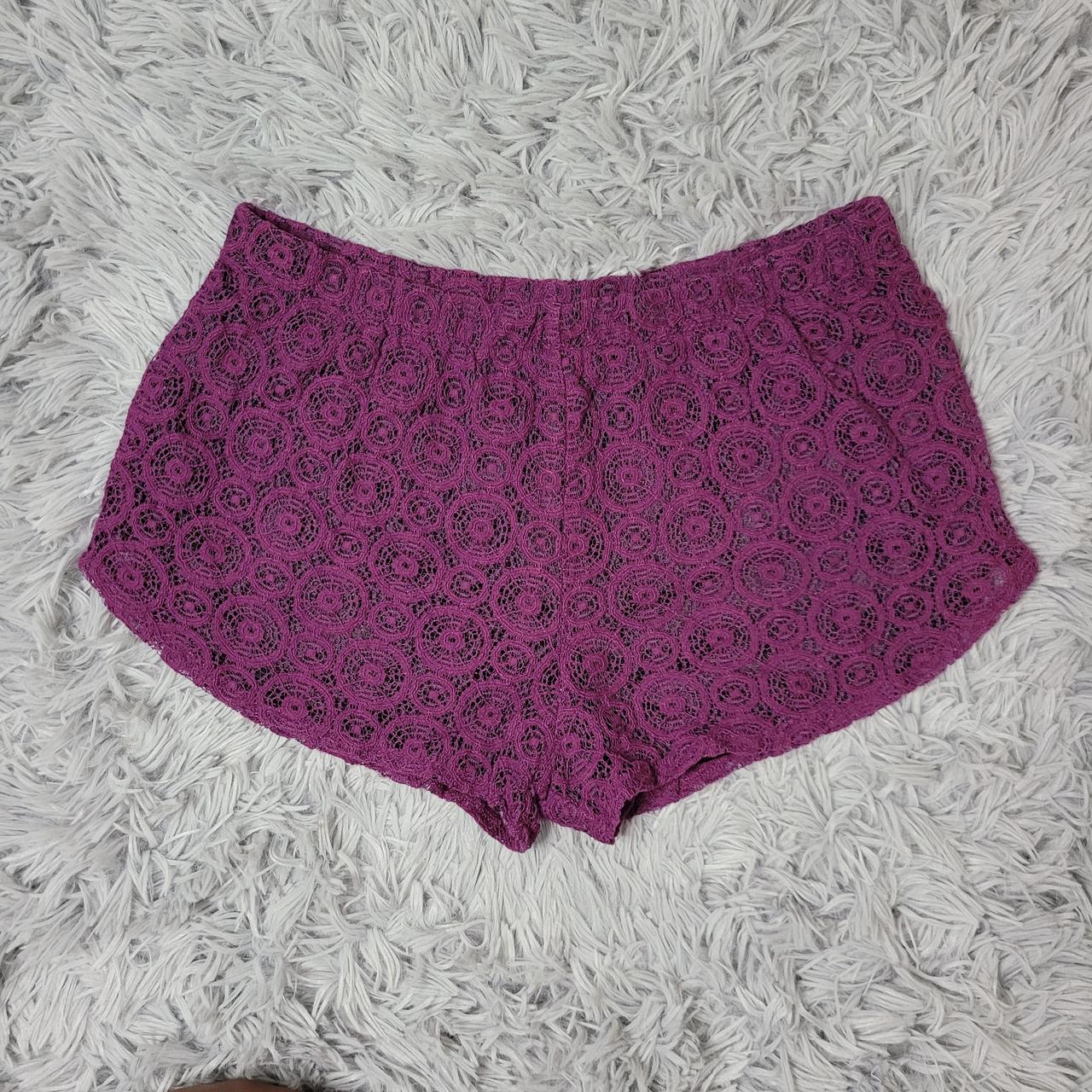 Women's Purple and Burgundy Shorts | Depop