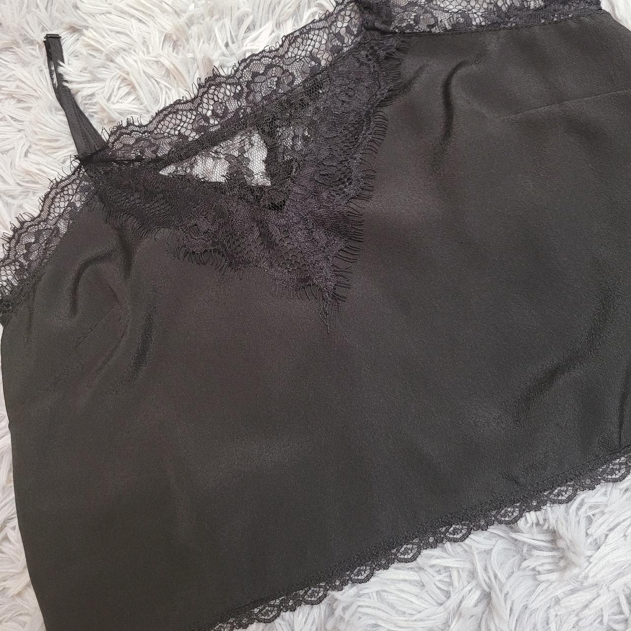 Elegant lace trimmed croptop with button detailing... - Depop