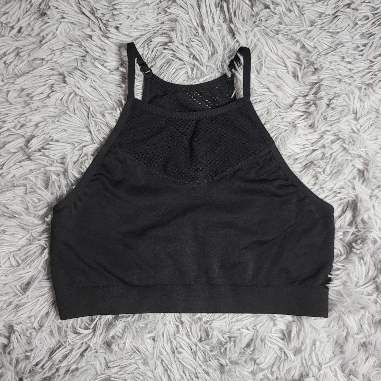 Black mesh sports bra Light - moderate... - Depop