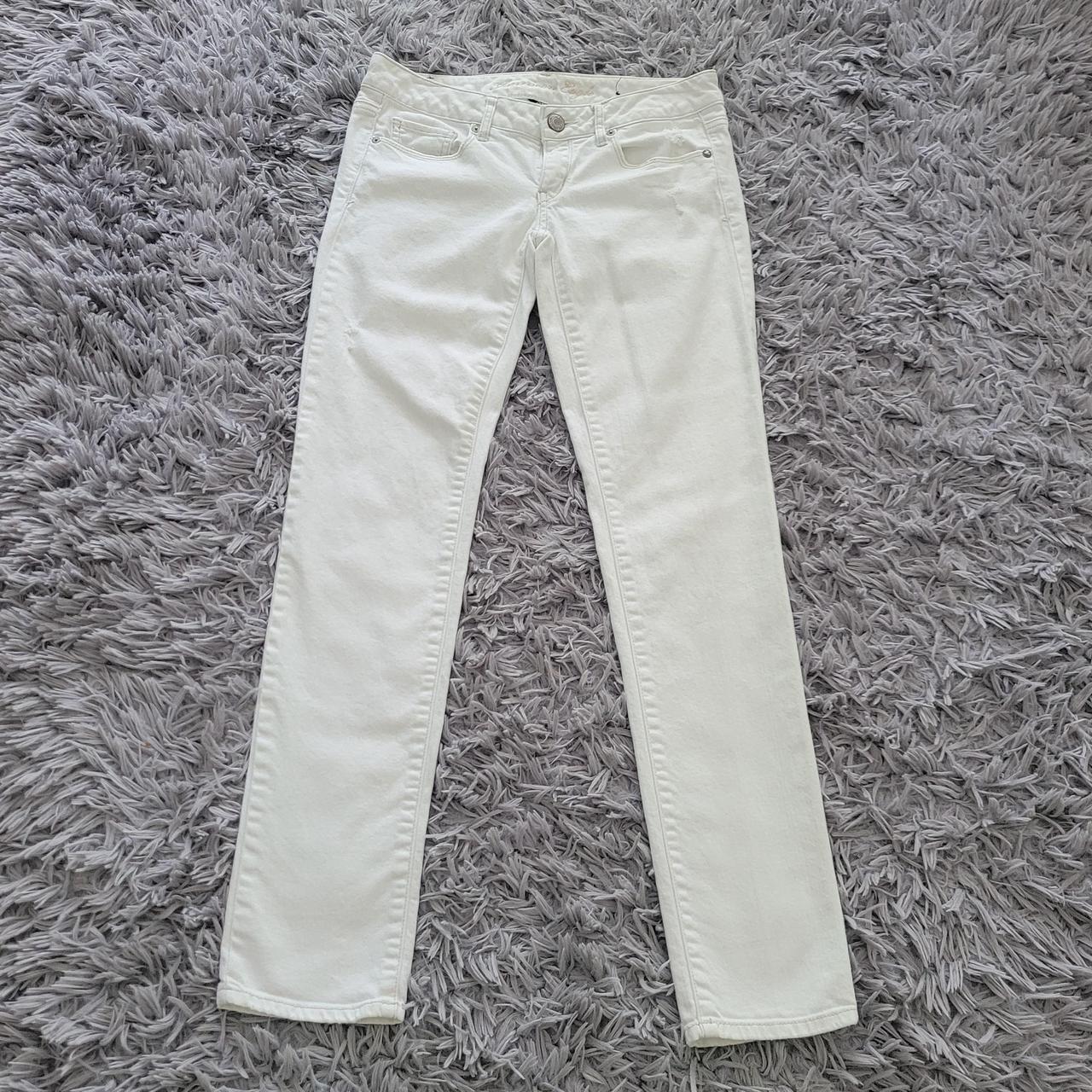 Women's White and Cream Jeans | Depop