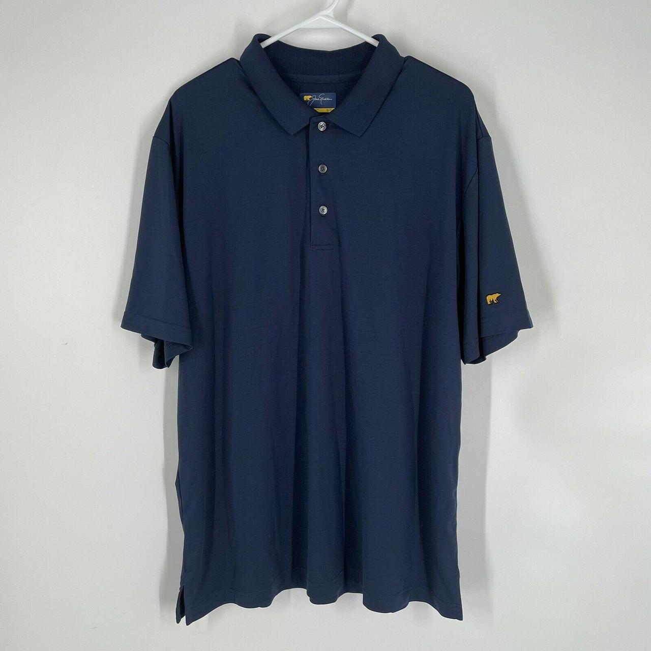 Jack Nicklaus Men's Navy Blue Golf Polo Shirt Size... - Depop