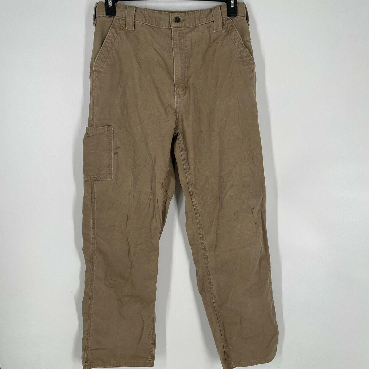 Carhartt Men’s Brown Carpenter Pants Loose Fit Khaki... - Depop