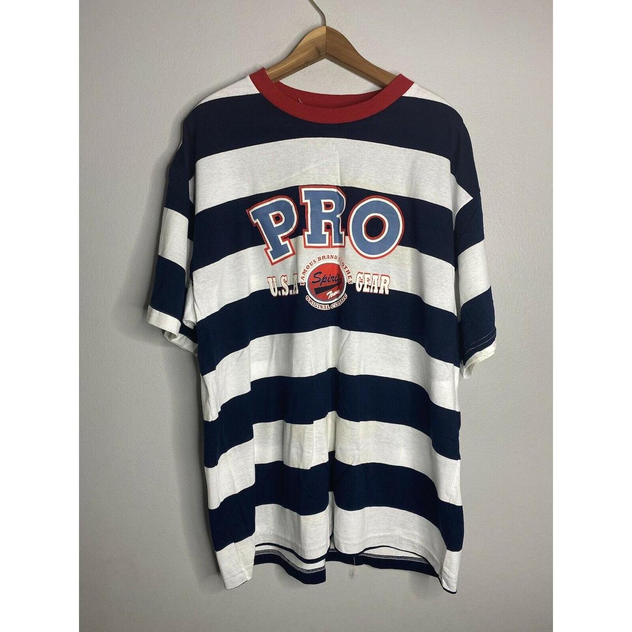 Vintage 90s Pro USA Spirit Gear Crew Neck White Blue...