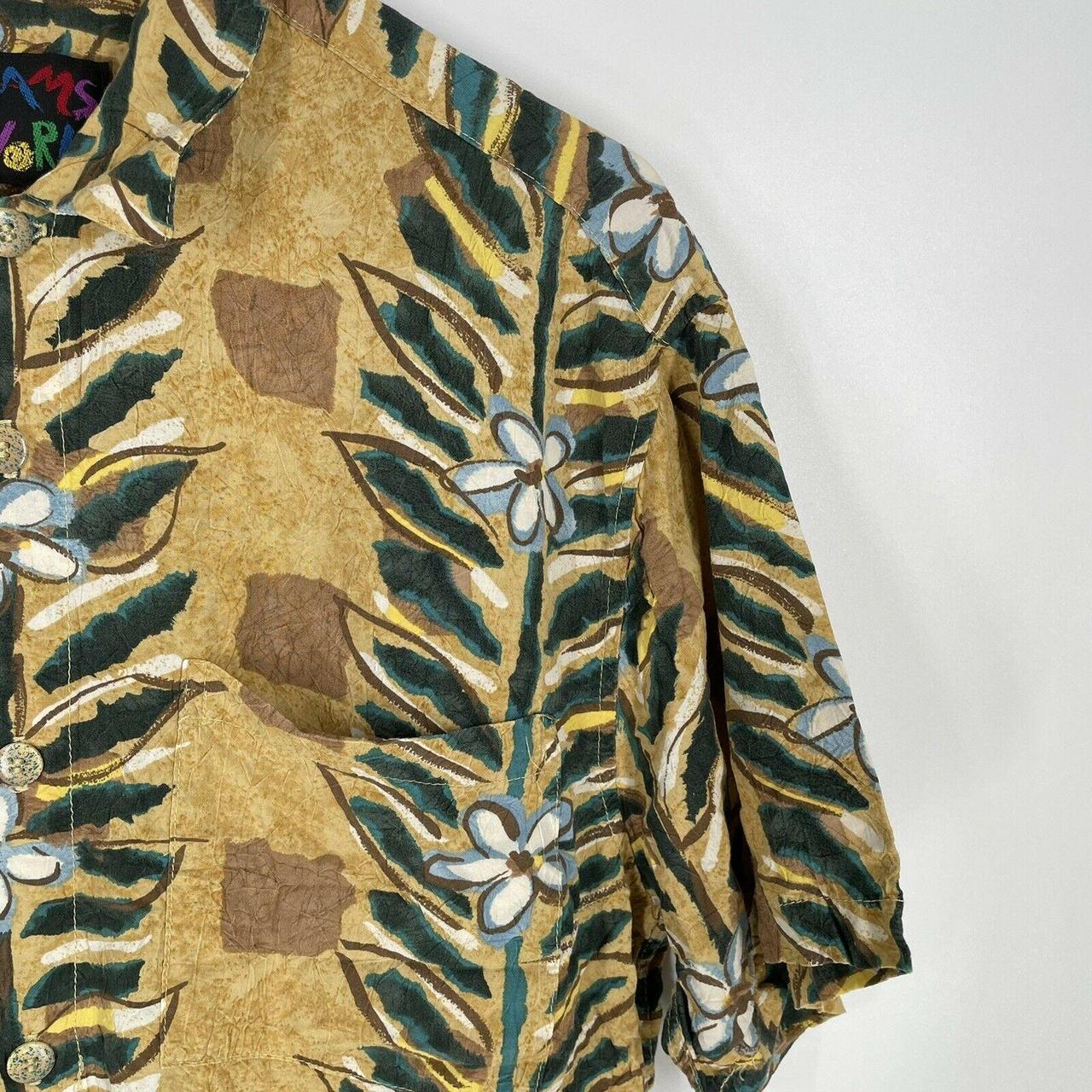 Jams World Mens Yellow Hawaian Button Up Shirt Size... Depop