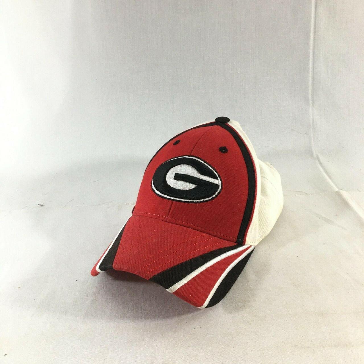 NCAA Mens Georgia Bulldogs Logo Red White Adjustable... - Depop