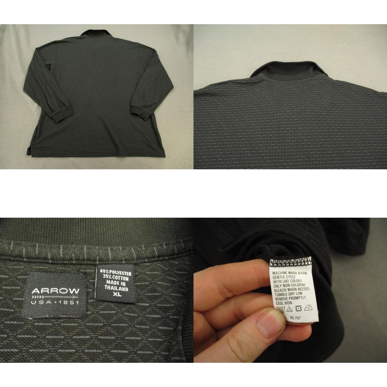 Arrow Polo Shirt Adult Extra Large Black Cotton Long... - Depop
