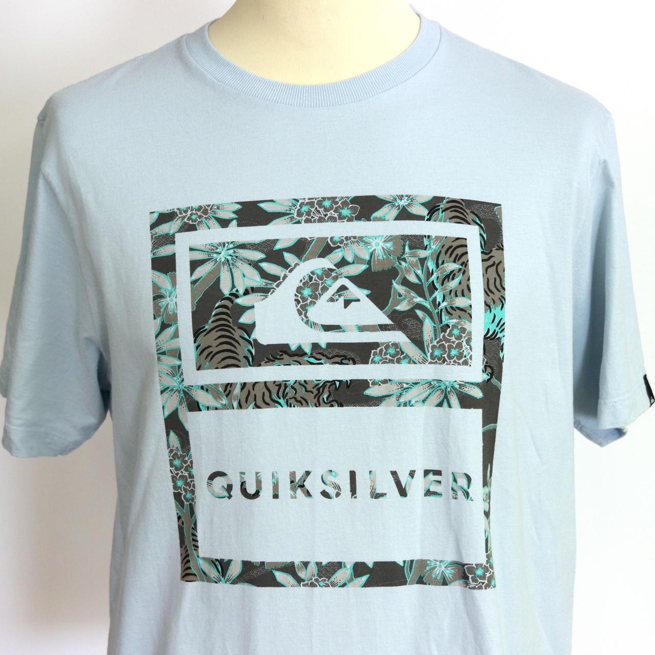 Quiksilver Men's Blue and Grey T-shirt (2)
