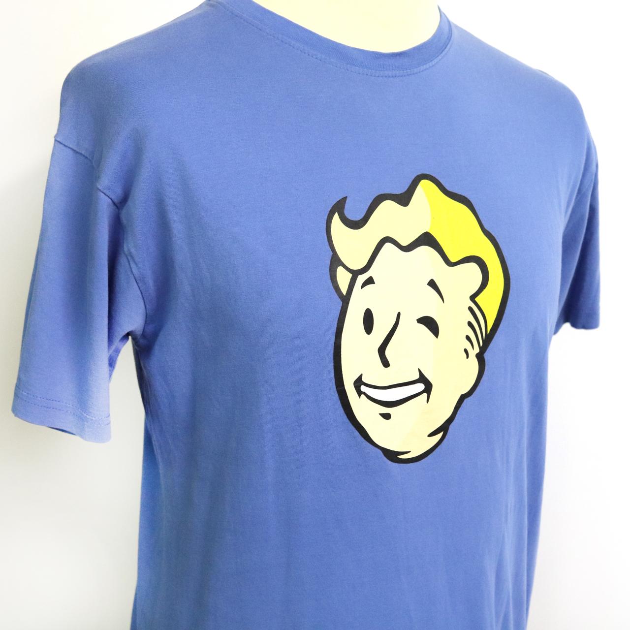 Men's large Fallout 4 gaming blue t-shirt featuring... - Depop