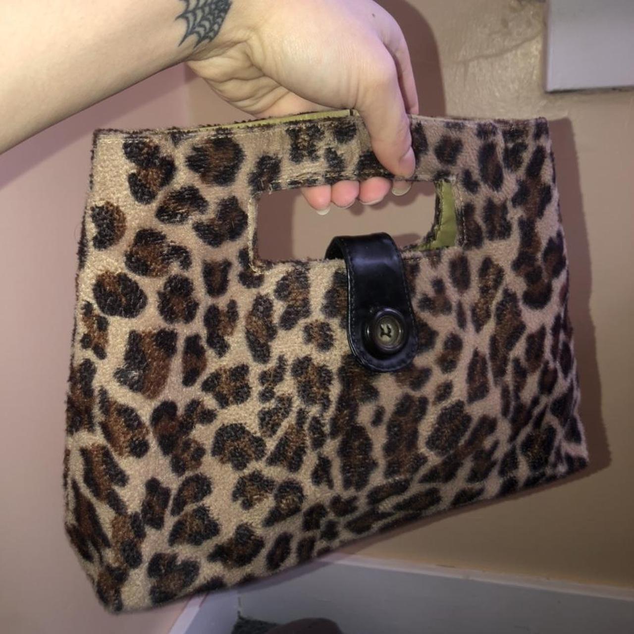 Vintage y2k leopard handbag purse cheetah purse... - Depop