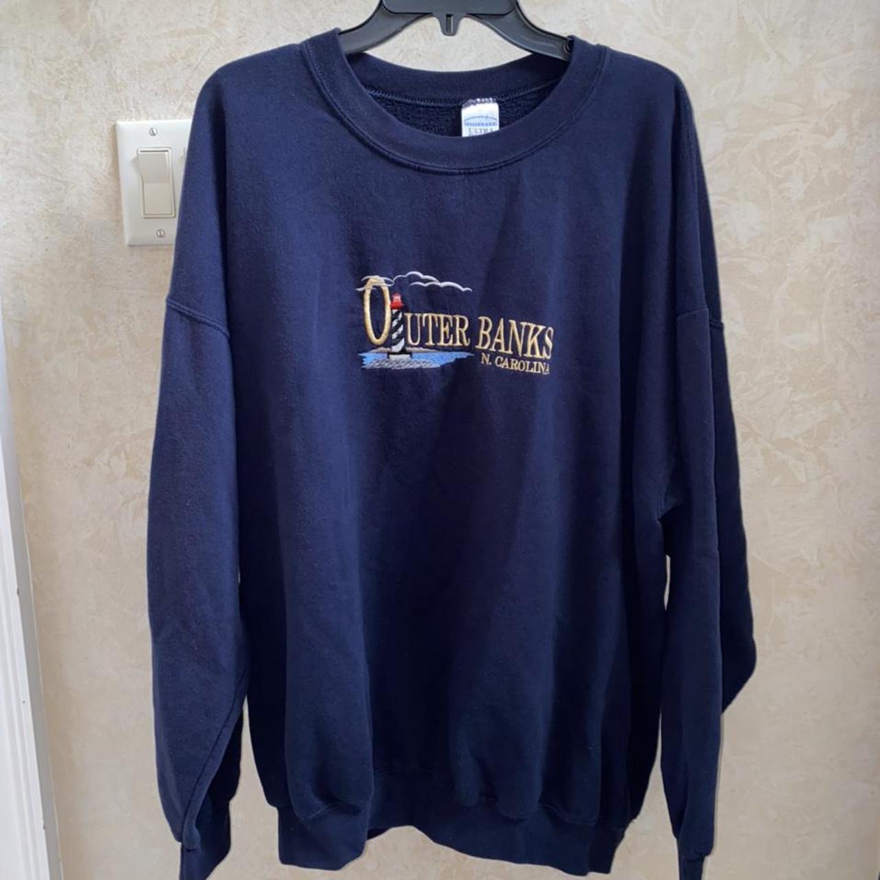 Vintage Oversized Outer Banks Crew Neck Sweatshirt.... - Depop