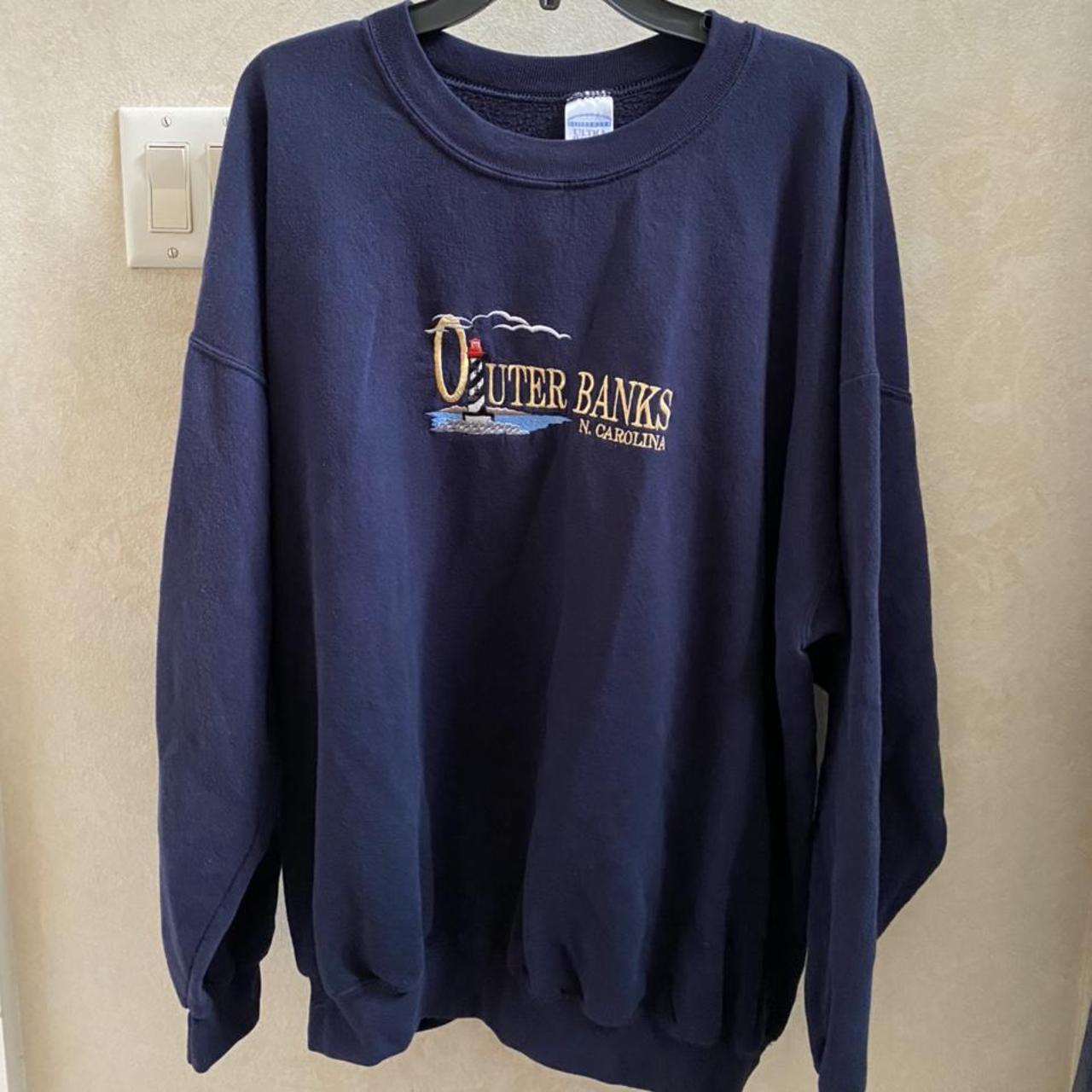 Vintage Oversized Outer Banks Crew Neck Sweatshirt.... - Depop