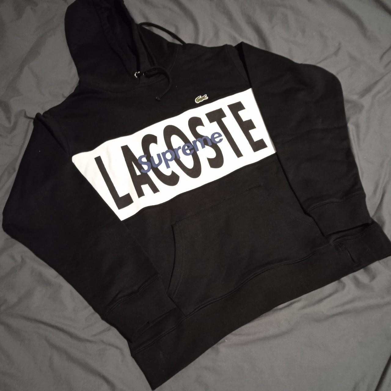 Supreme lacoste logo panel hoodie hooded... - Depop