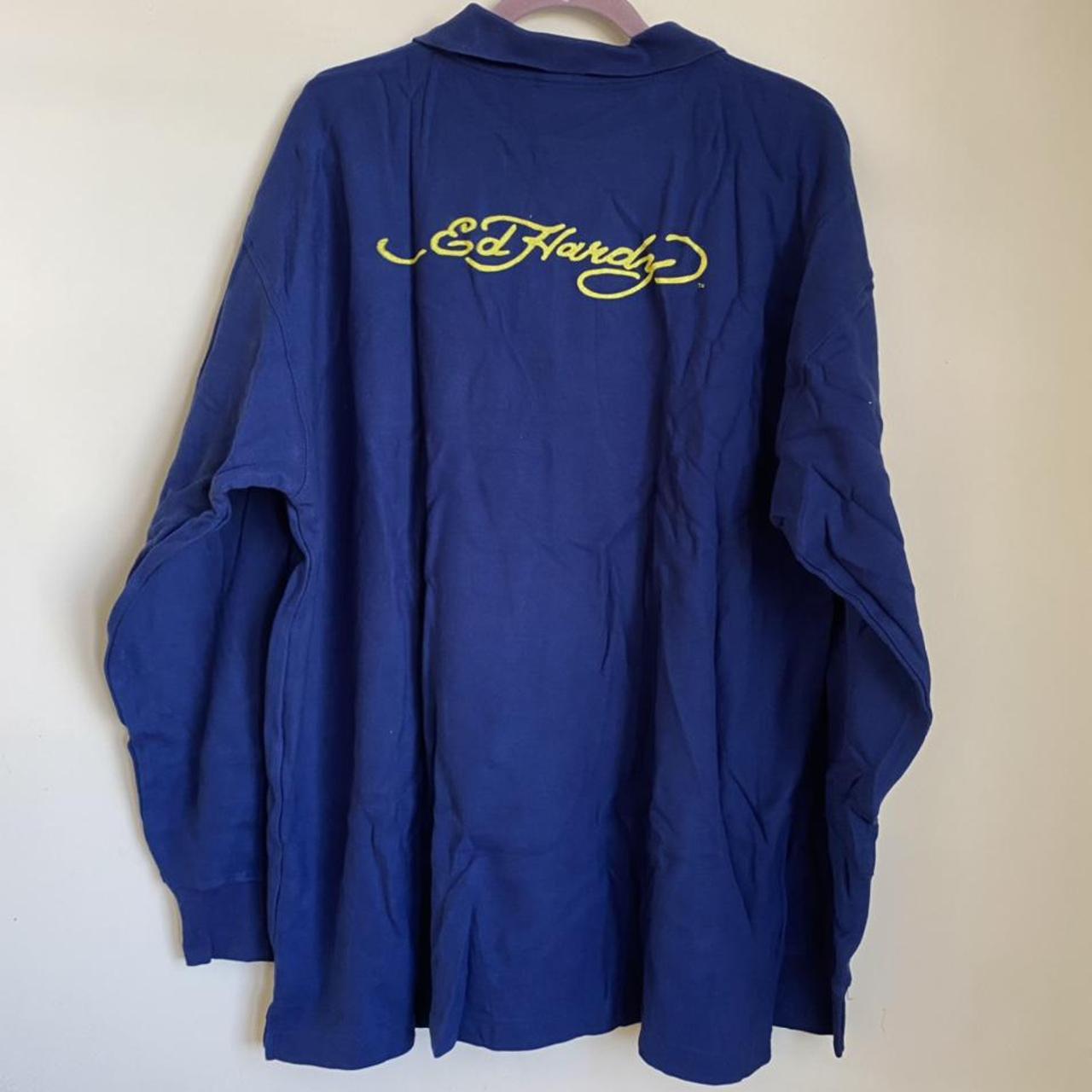 Ed Hardy Men S Blue Polo Shirts Depop