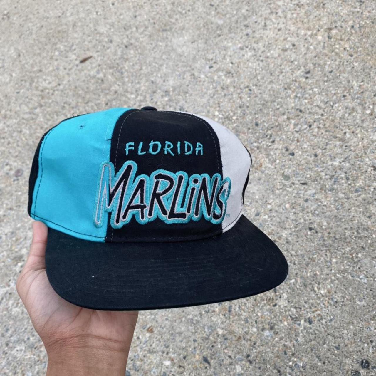 Vintage Starter Florida Marlins Teal 90s Baseball - Depop