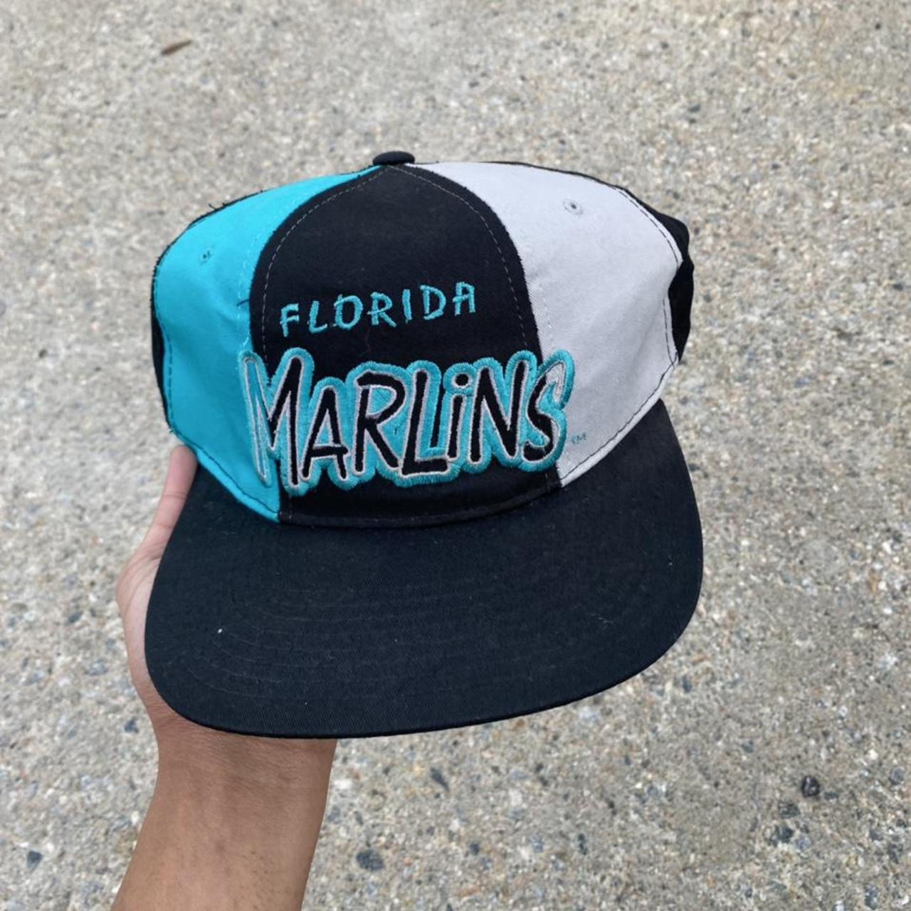 Vintage Starter Florida Marlins Teal 90s Baseball - Depop