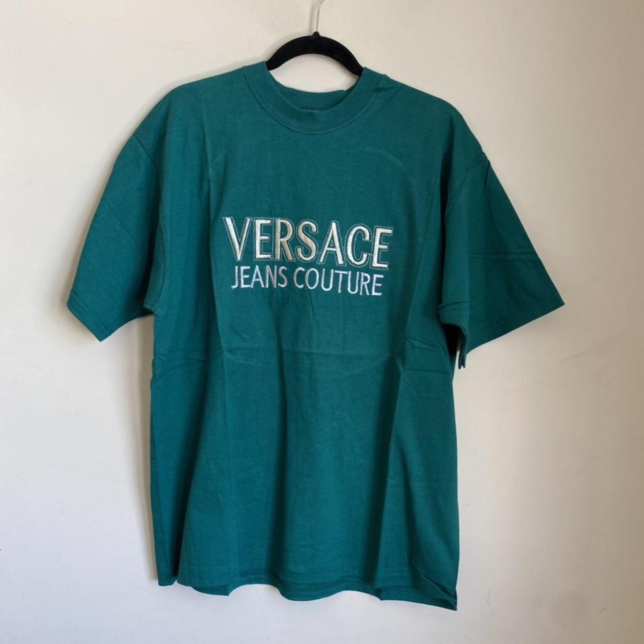 Vintage 90s Versace jeans couture tee... - Depop