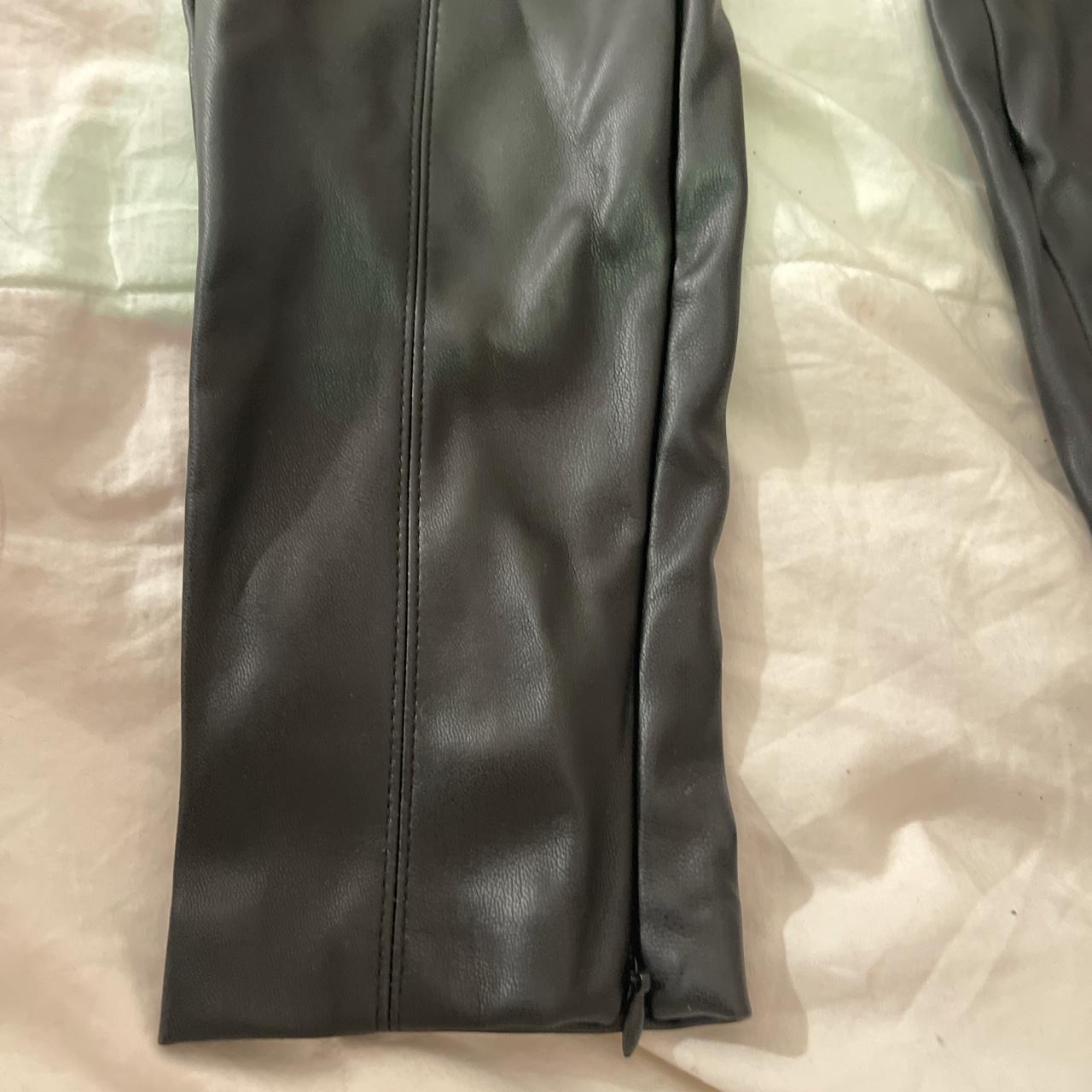 ZARA high waisted leather pants / fits like a... - Depop