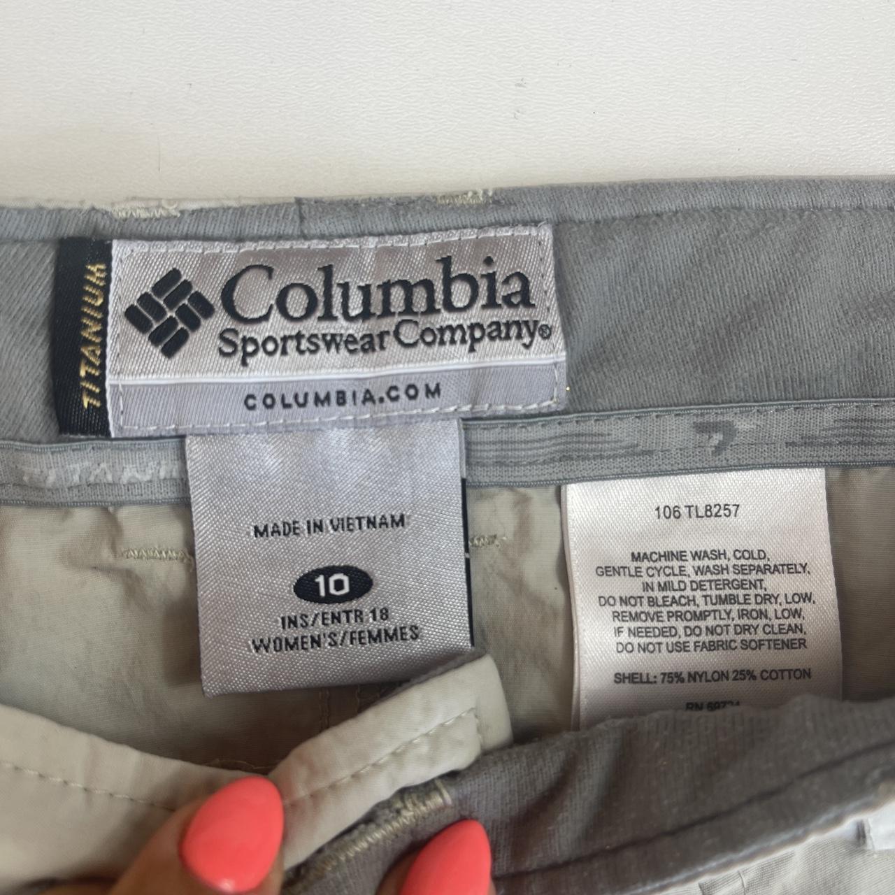 Columbia Titanium Womens Cotton Nylon Flat Front... - Depop