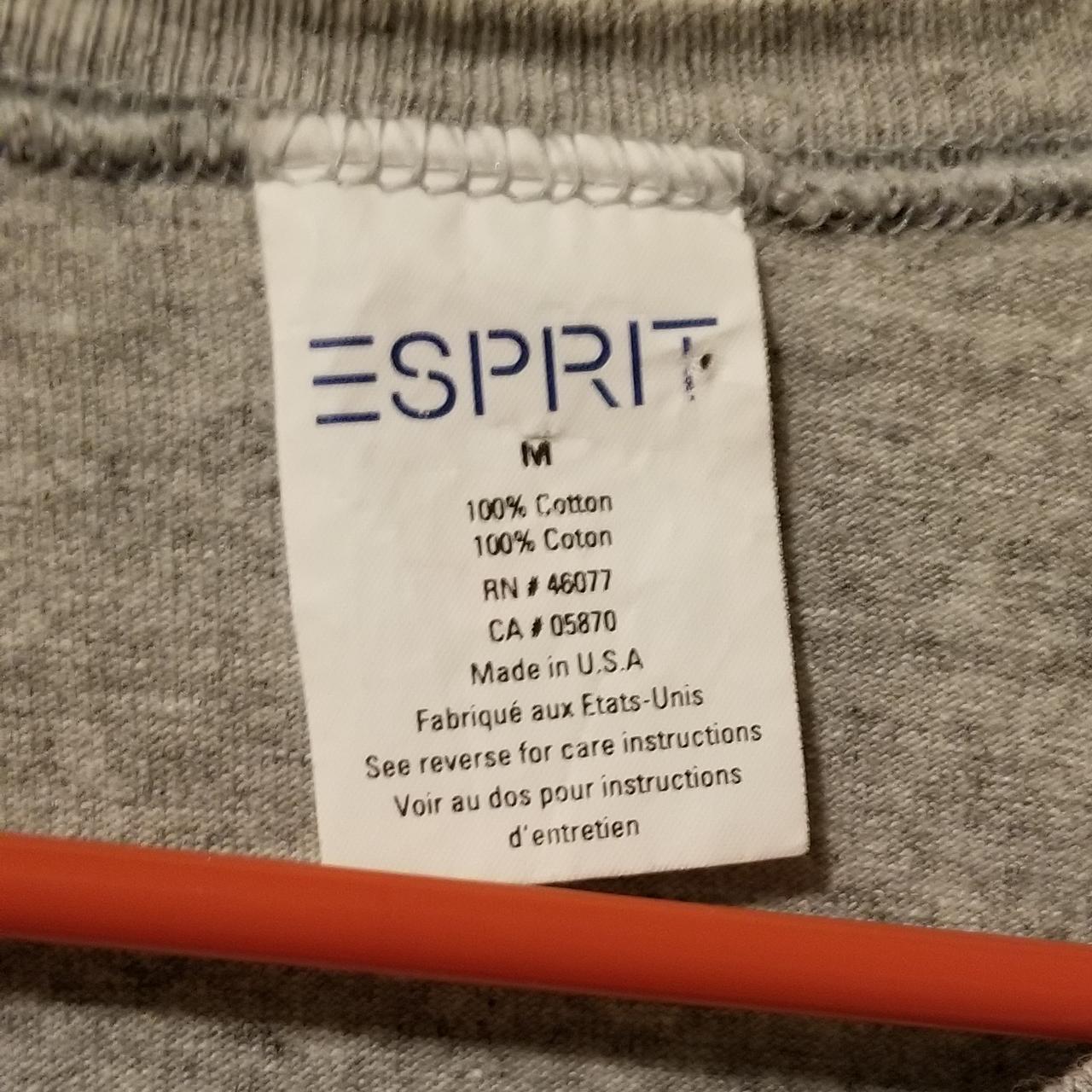 Vtg Esprit embroidered t shirt. Heather grey. In... - Depop