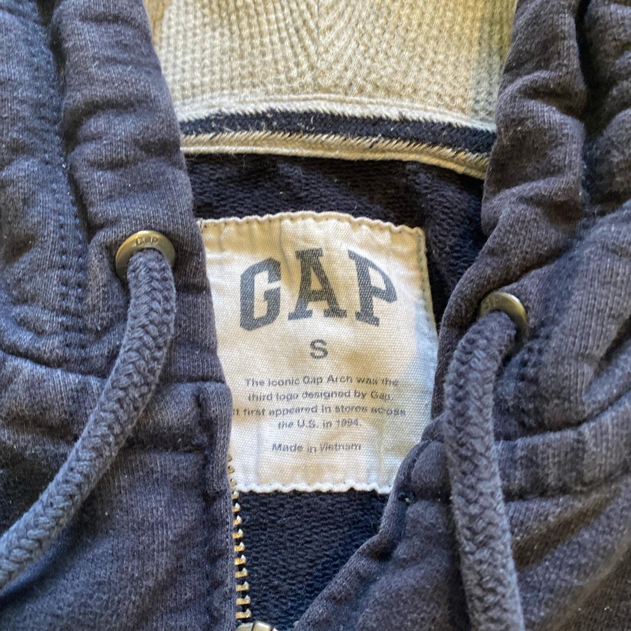Navy vintage gap zip hoodie - Depop