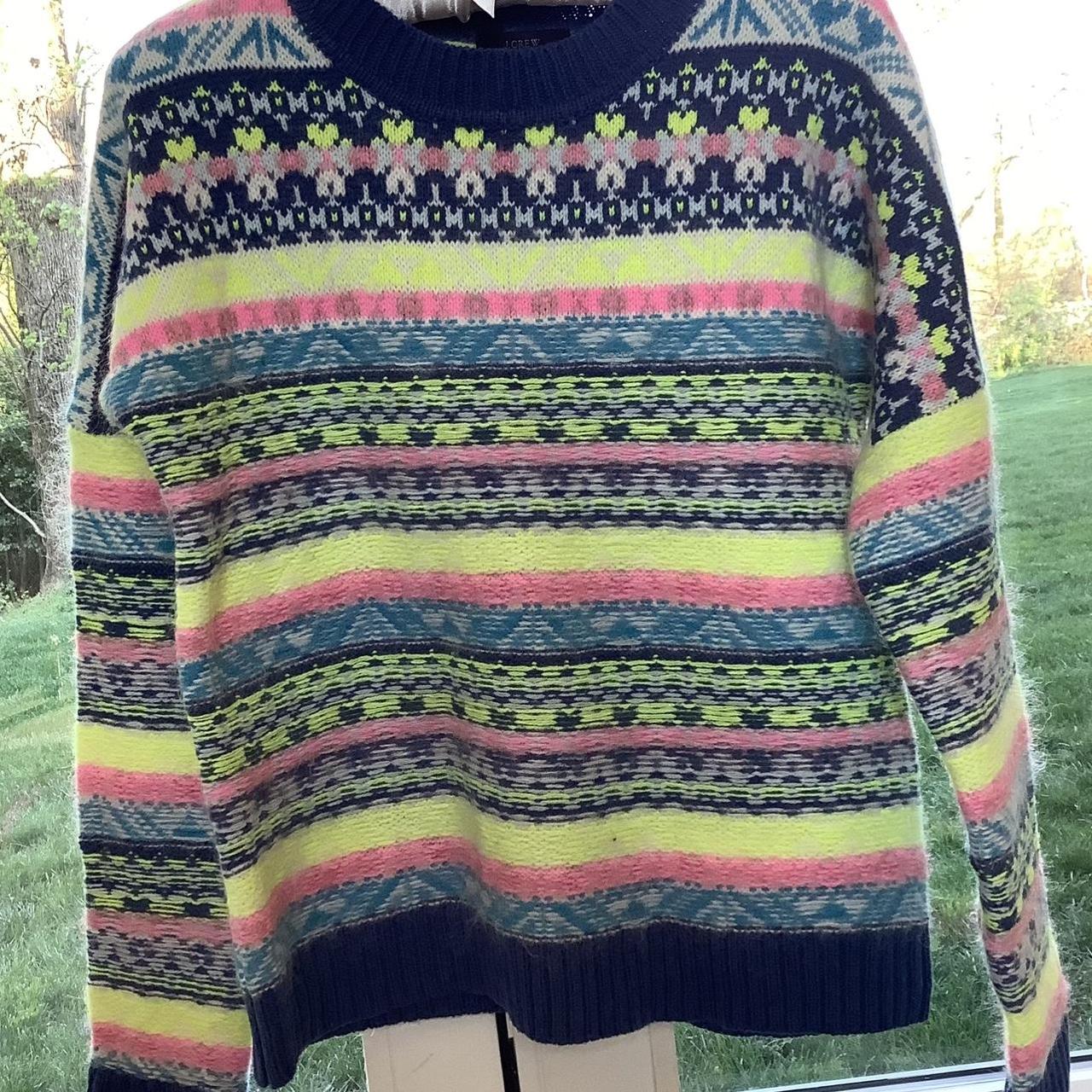 J.Crew Womens Lambswool Classic Fair Isle... - Depop