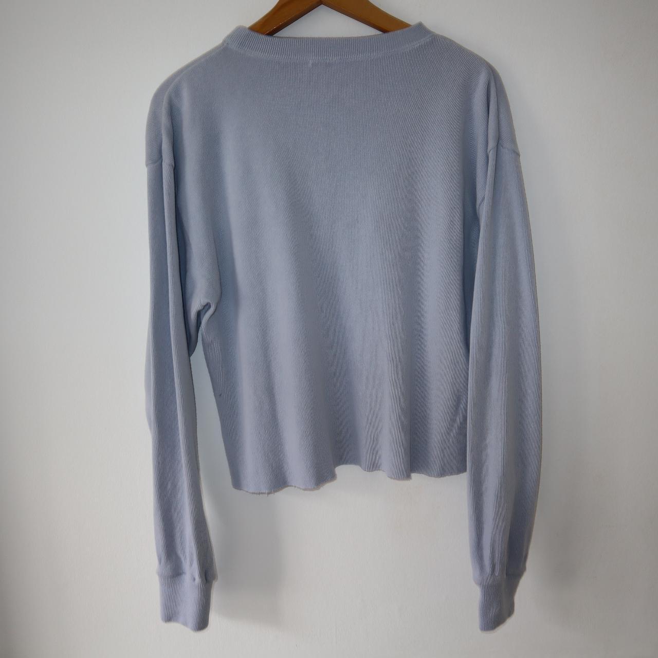 Brandy Melville baby blue ribbed raw hem sweater... Depop