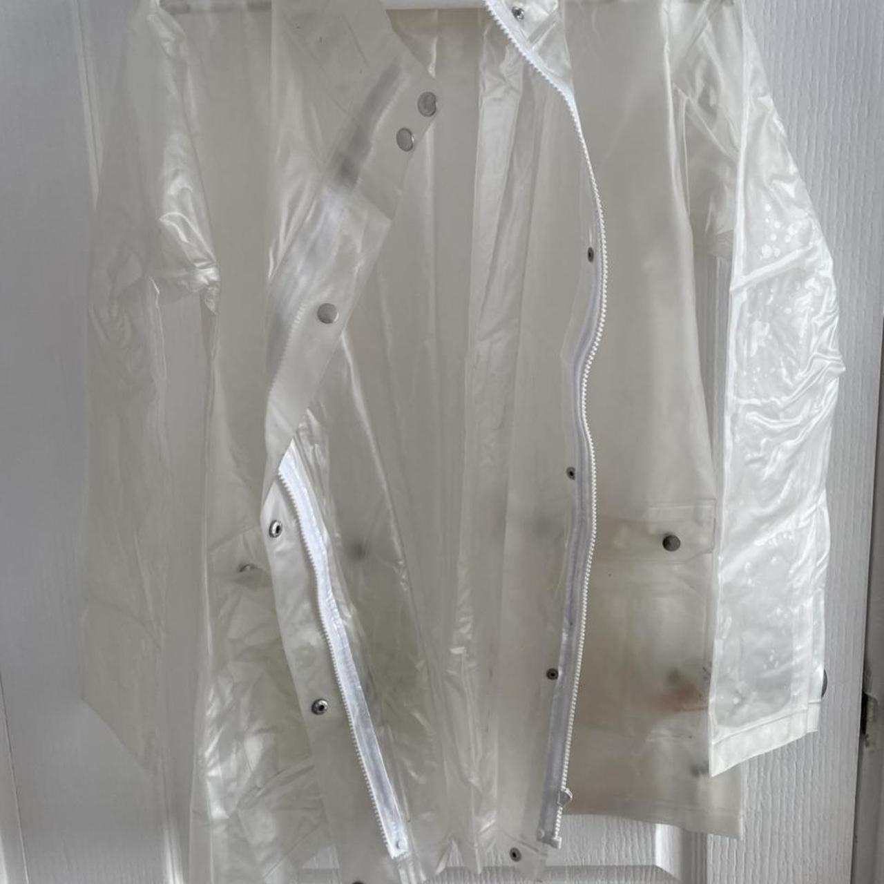 See through raincoat with a hood and pockets, it... - Depop