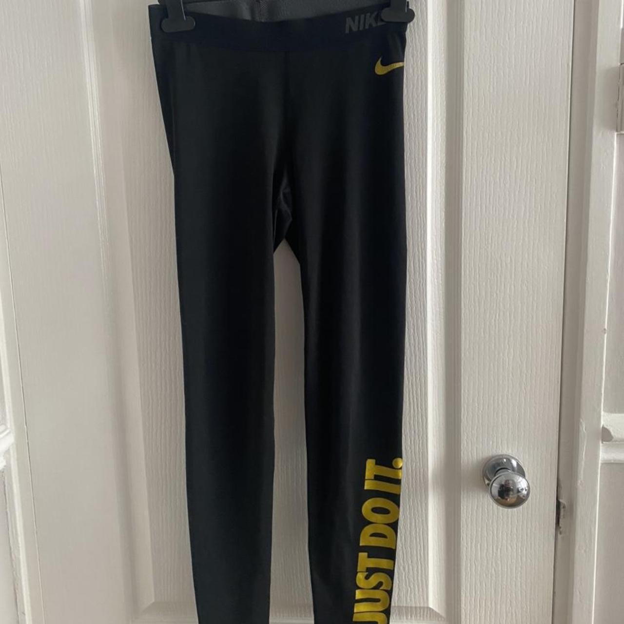 nike gold tick leggings