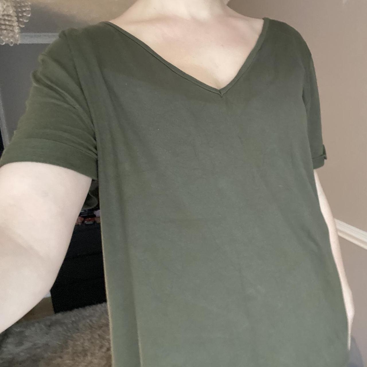 Missguided oversized khaki green tshirt with rolled... Depop