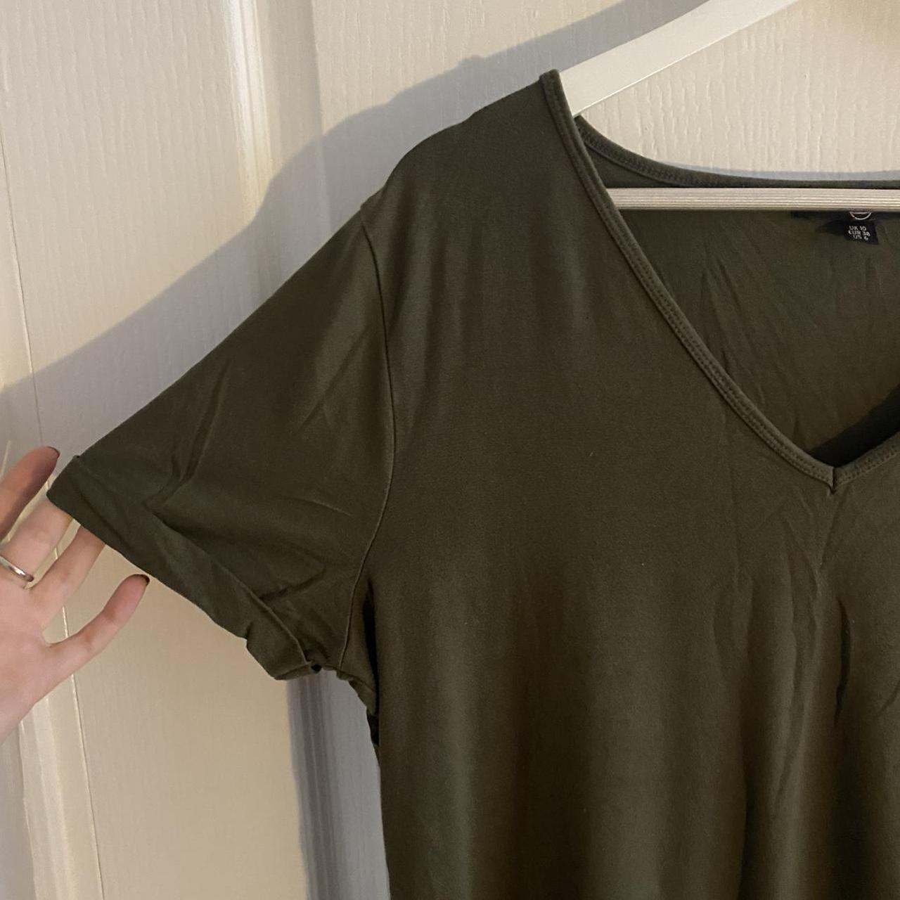 Missguided oversized khaki green tshirt with rolled... Depop